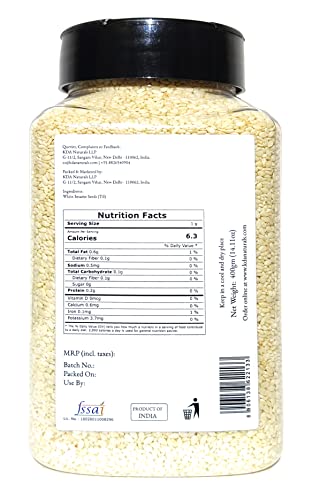 KDA White Sesame Seeds (Safed Til), 400g