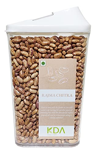 KDA Rajma Chitra | Speckled Kidney Beans | Handpicked & Unpolished | Free Easy Flow Container, 750g