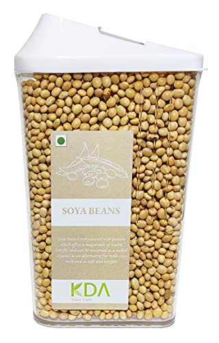 KDA Soya Beans (Soyabean Dal) | Handpicked & Unpolished | Free Easy Flow Container, 750g