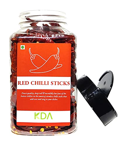 KDA Dried & Stemless Red Chilli Sticks (Sabut Lal Mirch), 100g