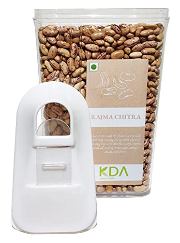 KDA Rajma Chitra | Speckled Kidney Beans | Handpicked & Unpolished | Free Easy Flow Container, 750g