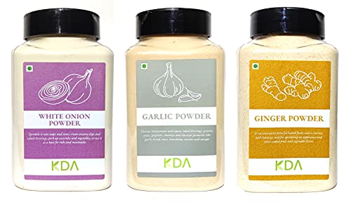 KDA Super Value Pack | Ginger Powder (350g) + Garlic Powder (400g) + Onion Powder (400g), Pack of 3