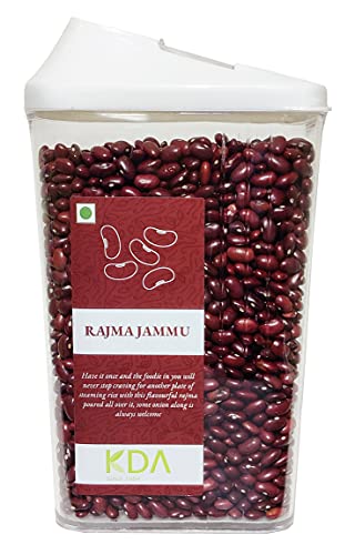 KDA Rajma Jammu (Desi Rajma) | Red Kidney Beans | Handpicked & Unpolished | Free Easy Flow Container, 750g