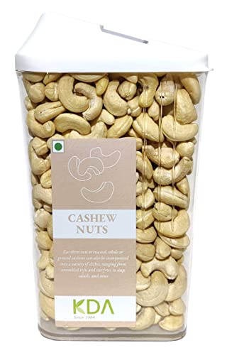 KDA Mangalore Cashew Nuts Whole (Kaju) | Handpicked | Free Easy Flow Container, 600g