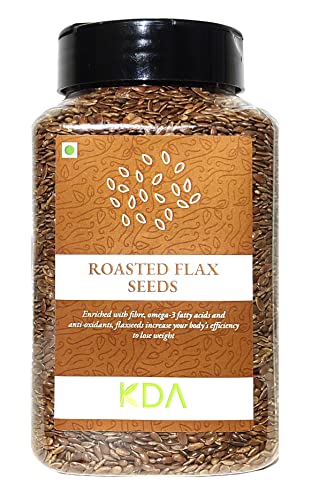 KDA Roasted Flax Seeds (Alsi) | Salted | Ready to Eat | Superfood, 400g